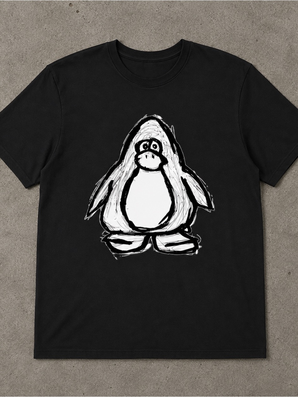 Drawn Penguin T-shirt ✅